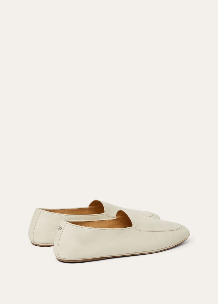 anton walk loafers van licht ivoorkleurig lamsleer