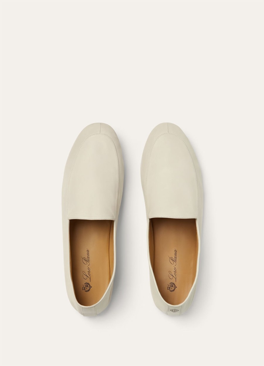 anton walk loafers van licht ivoorkleurig lamsleer