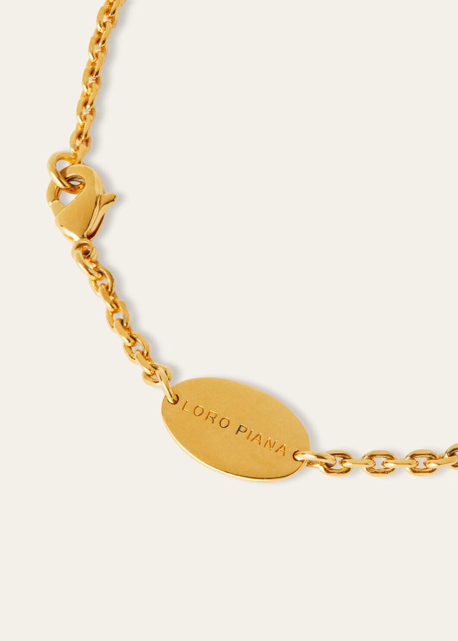 Cardo messing ketting met zonnesieraden, goudkleurig