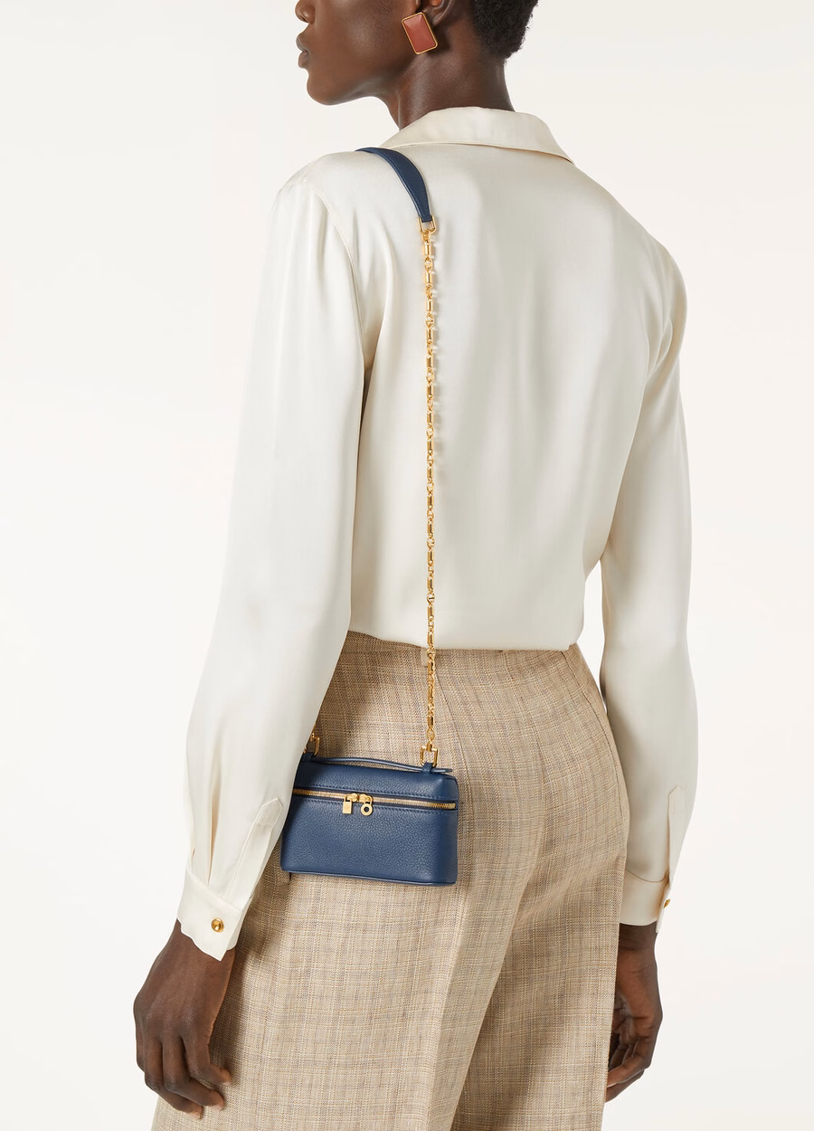 Extra Pocket Mini Bag in generfd kalfsleer Ocean Heart/Sun Gold