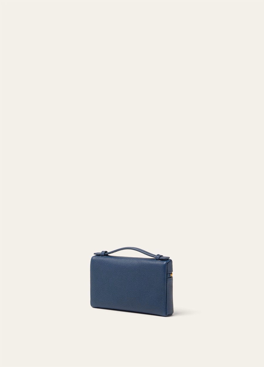 Extra Pocket Mini Bag in generfd kalfsleer Ocean Heart/Sun Gold