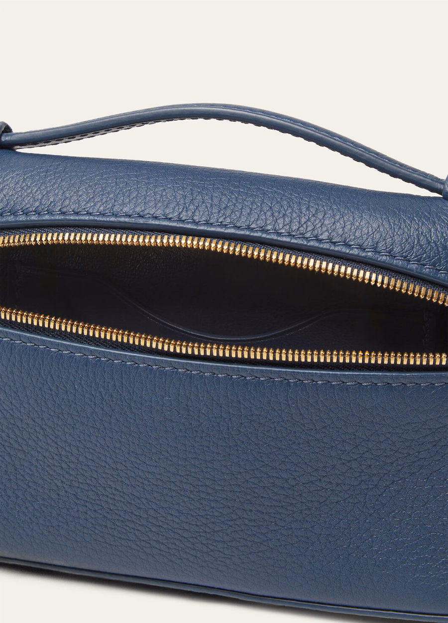 Extra Pocket Mini Bag in generfd kalfsleer Ocean Heart/Sun Gold