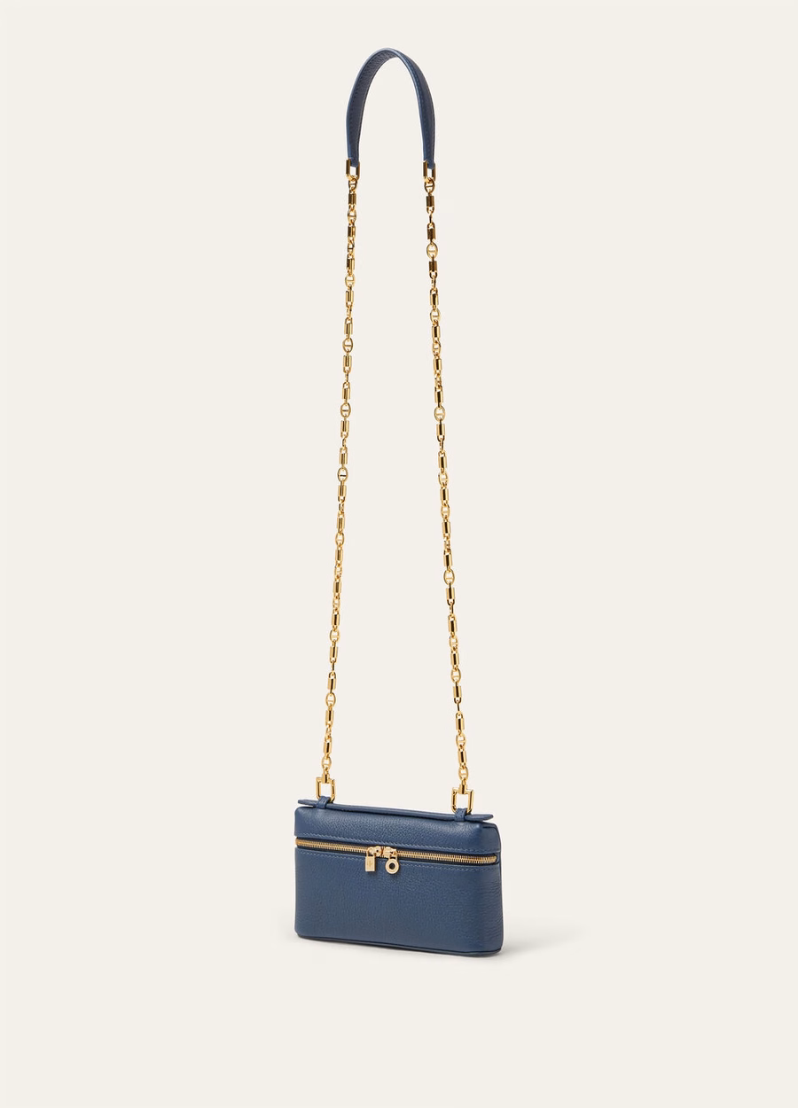 Extra Pocket Mini Bag in generfd kalfsleer Ocean Heart/Sun Gold