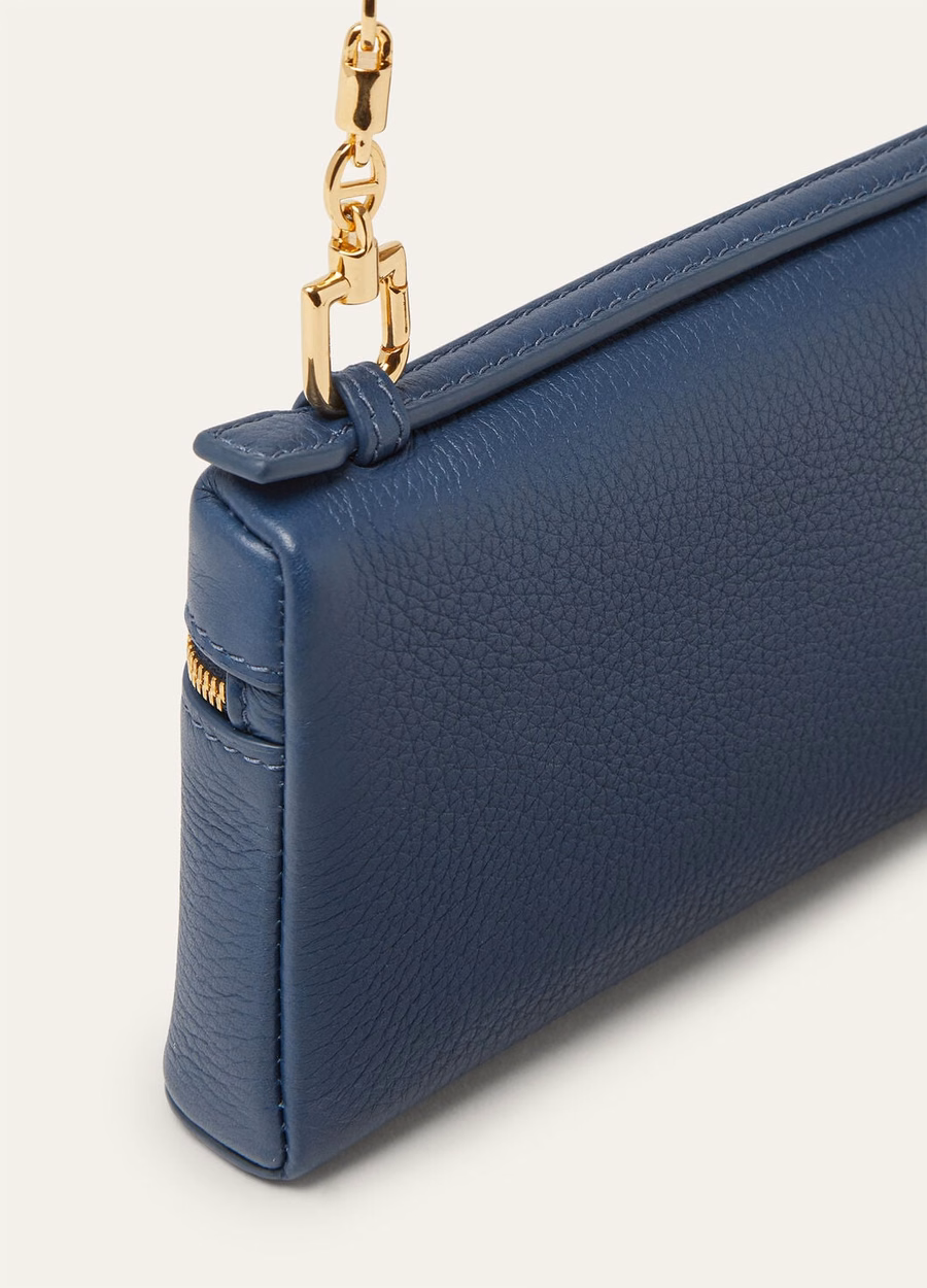 Extra Pocket Mini Bag in generfd kalfsleer Ocean Heart/Sun Gold