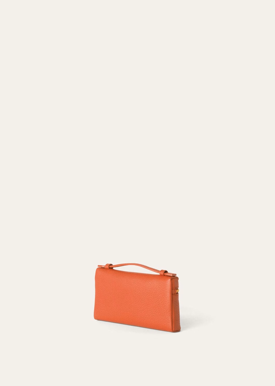 Extra Pocket Mini Bag in generfd kalfsleer Coral Fiction/Sun Gold