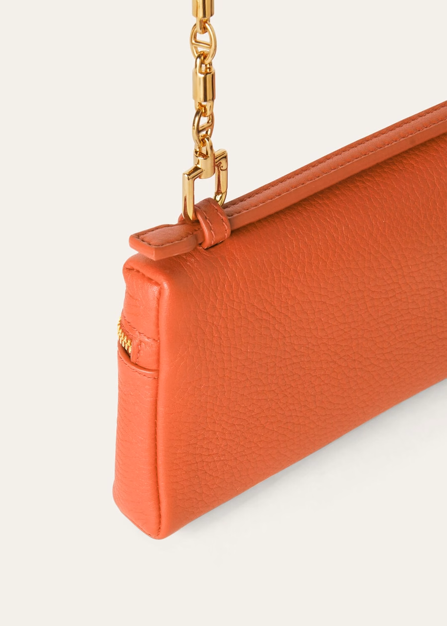 Extra Pocket Mini Bag in generfd kalfsleer Coral Fiction/Sun Gold