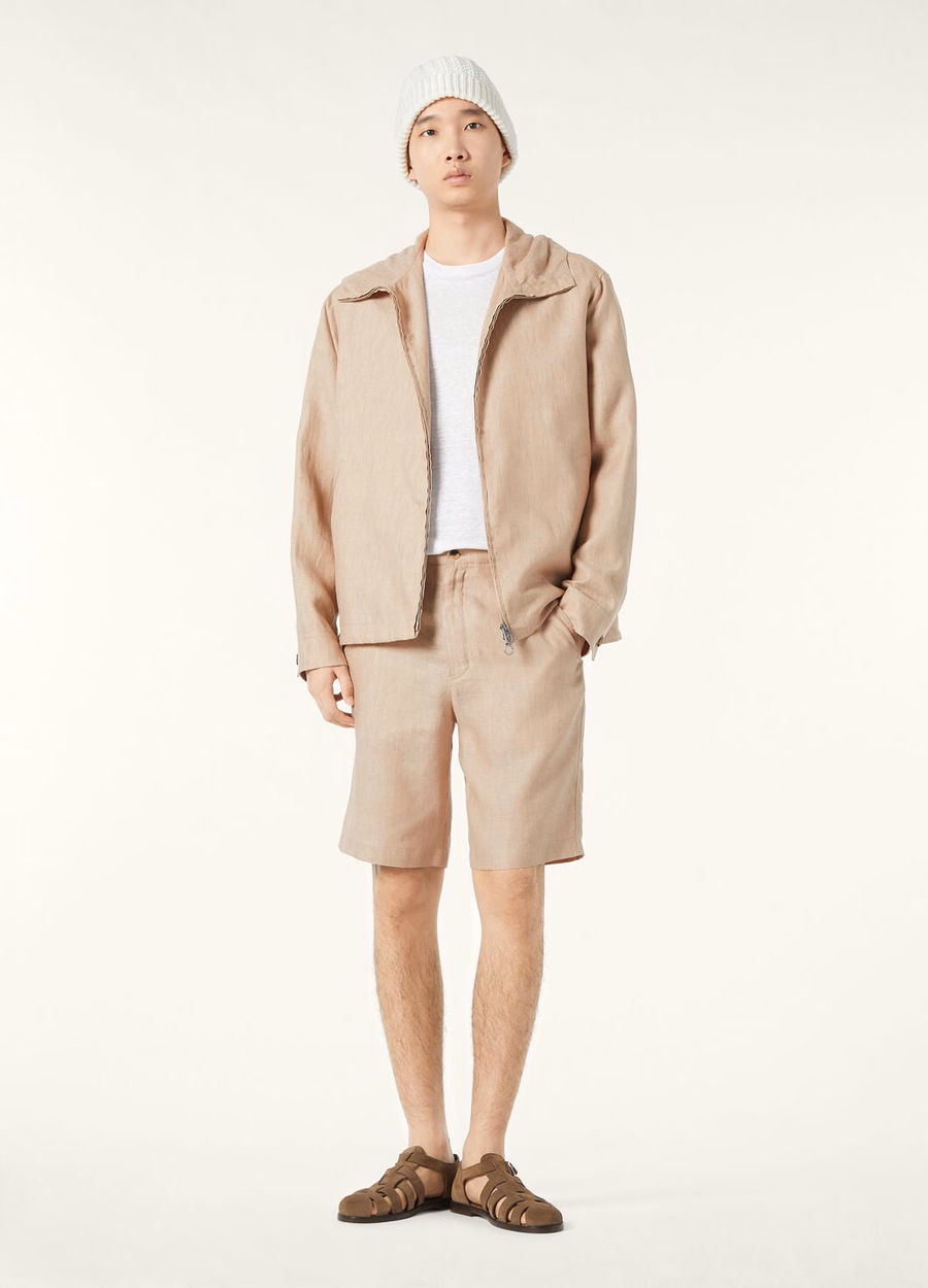 Dennis Blouson Linnenkorrel Beige