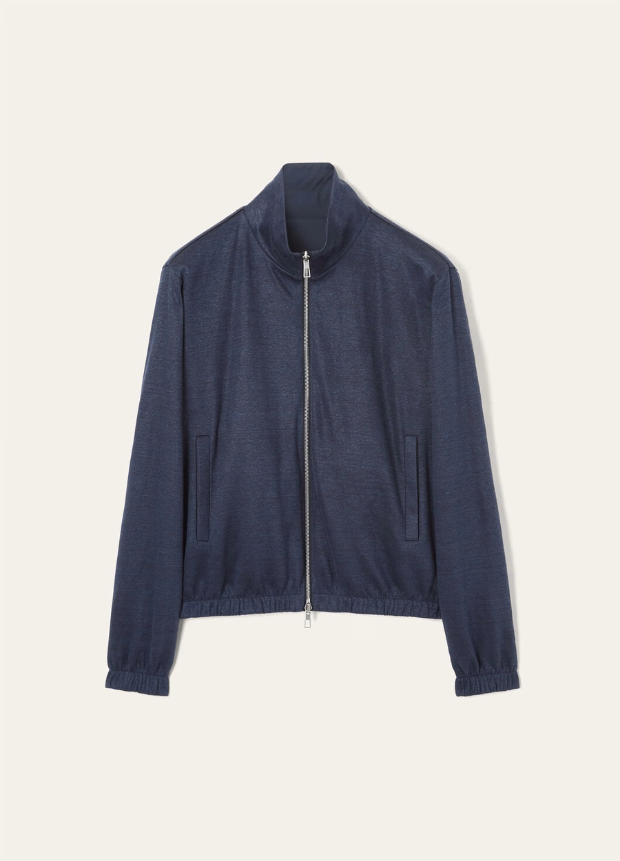 Loro Piana Microfiber Bomberjack - Storm System® Marineblauw