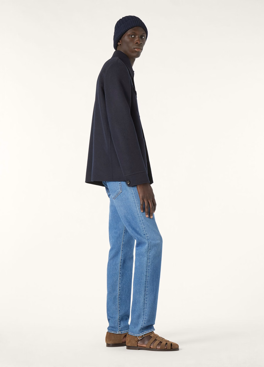 Marineblauwe kasjmier peacoat