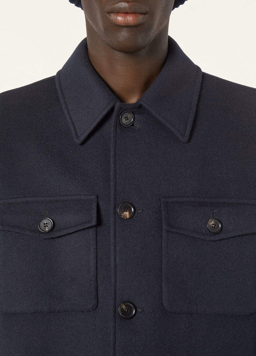 Marineblauwe kasjmier peacoat