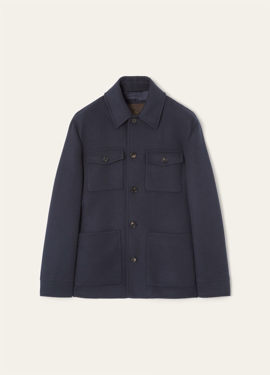 Marineblauwe kasjmier peacoat