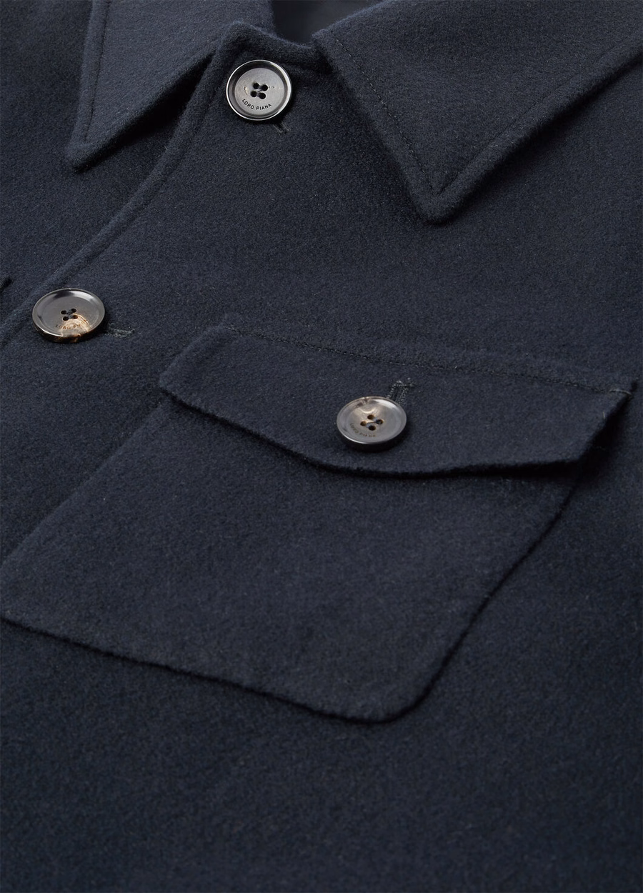 Marineblauwe kasjmier peacoat