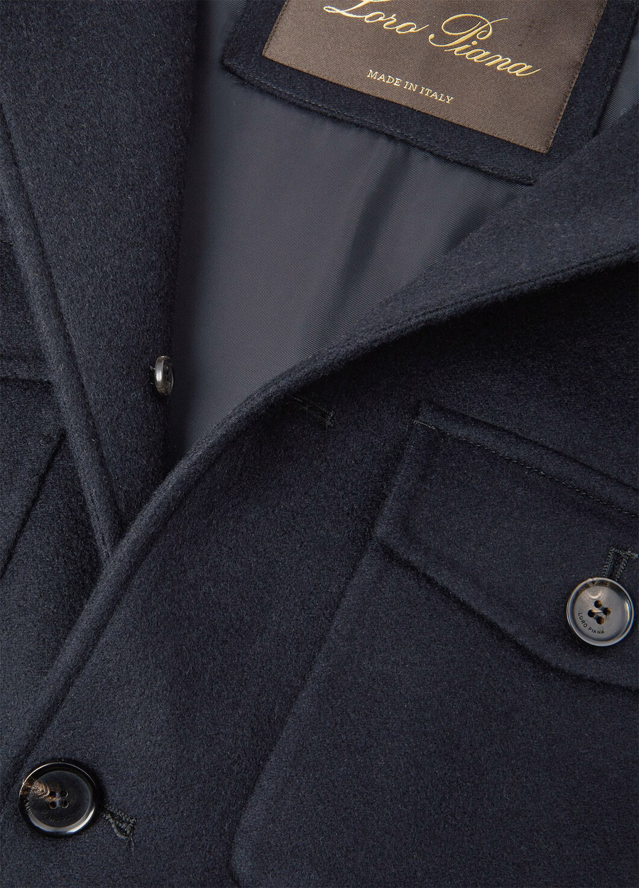 Marineblauwe kasjmier peacoat