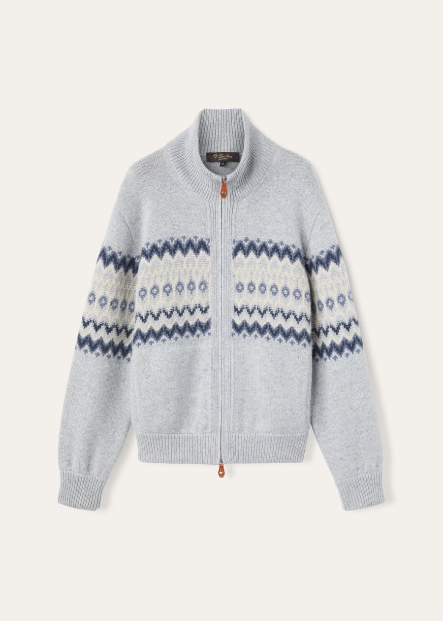 alpe pile kasjmier bomber sweater pearl stone melangeseafoam serenity