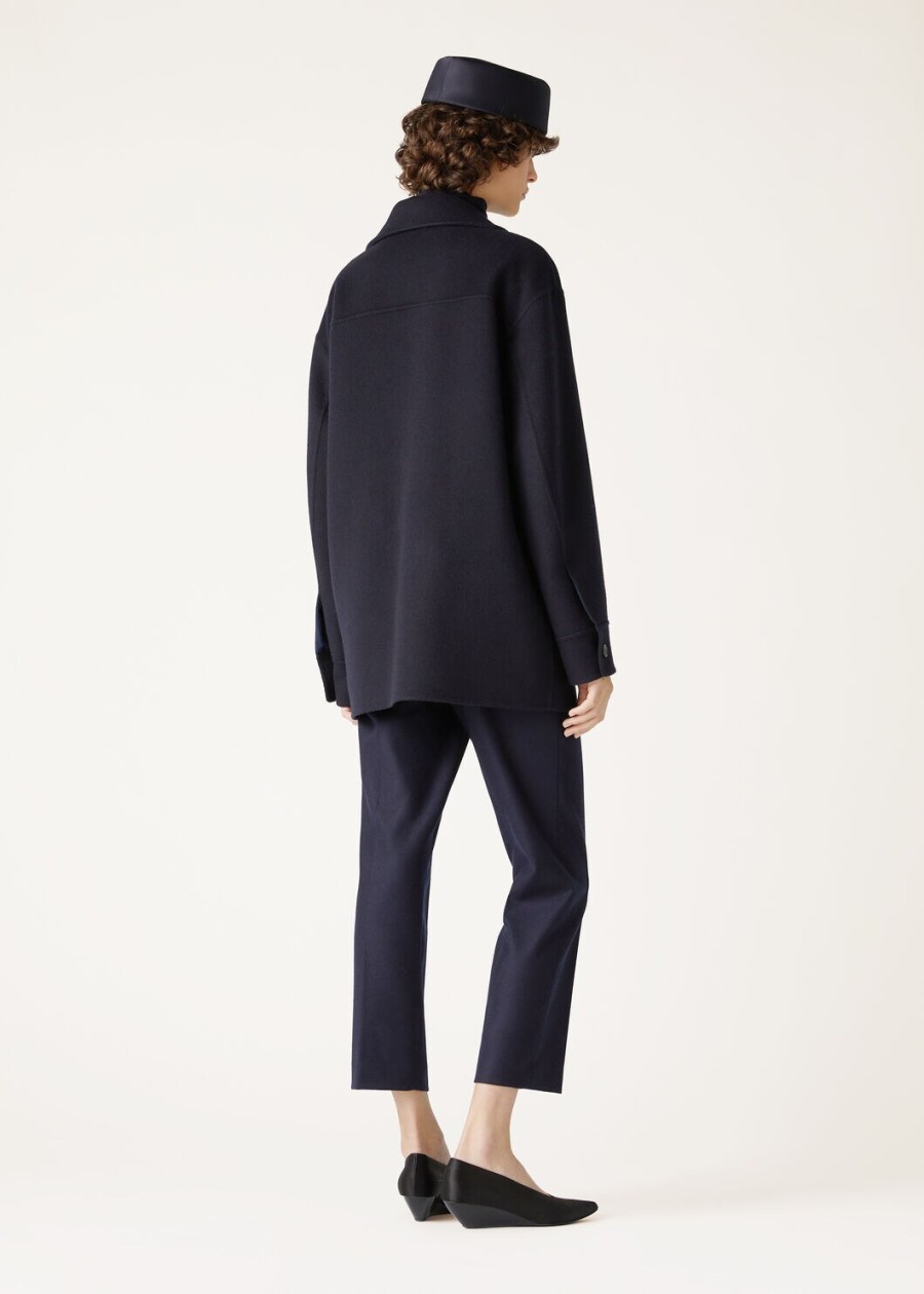 jillian marineblauwe kasjmier overshirt