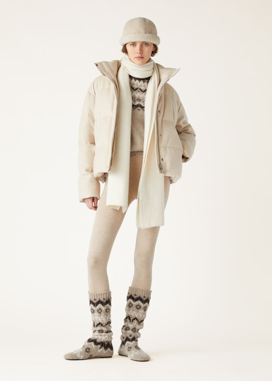 jools cashmere natural melange donsjas