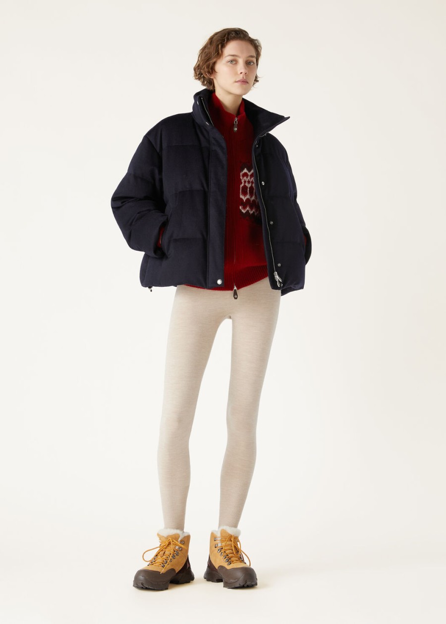 jools kasjmier donsjas marineblauw
