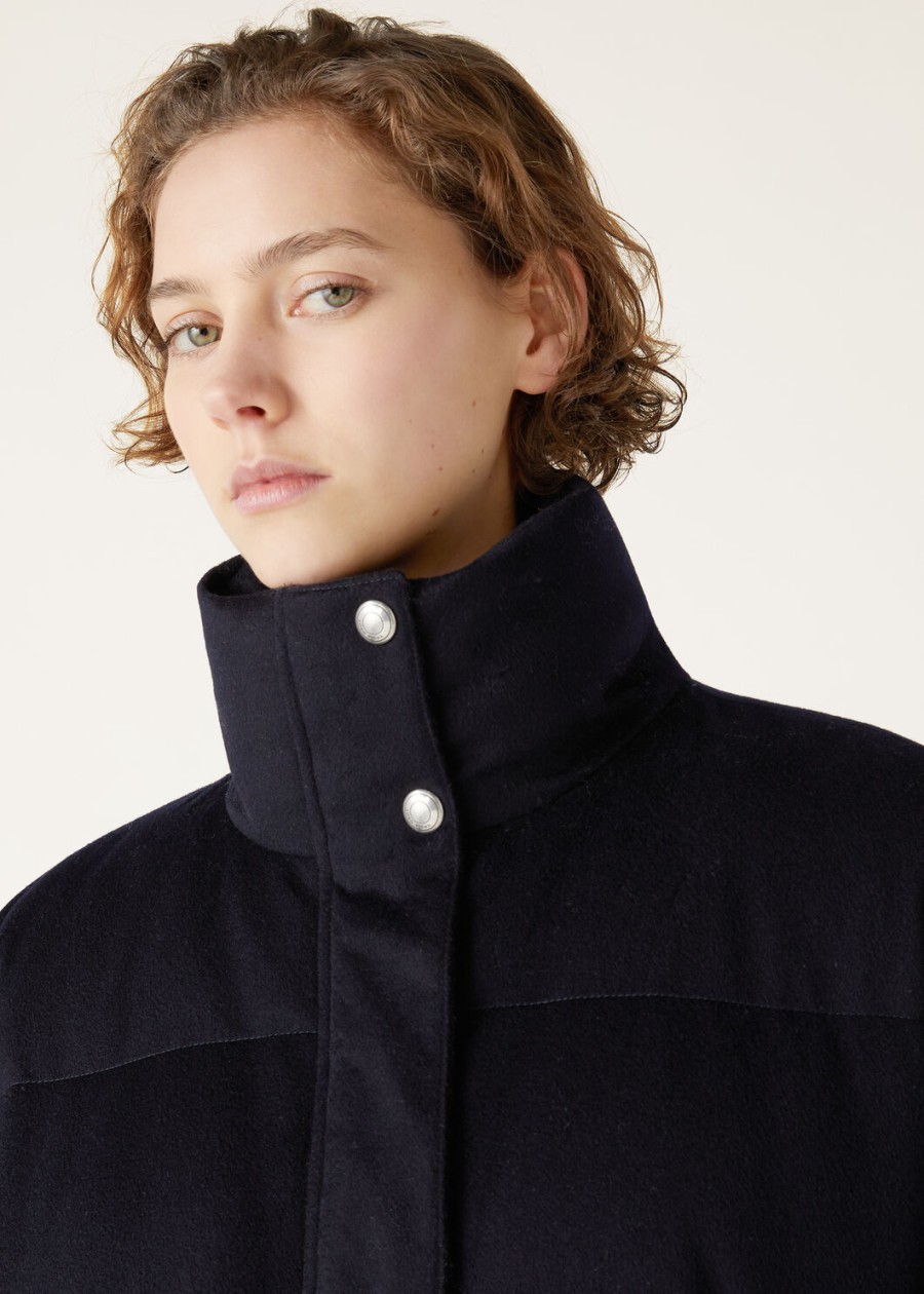 jools kasjmier donsjas marineblauw