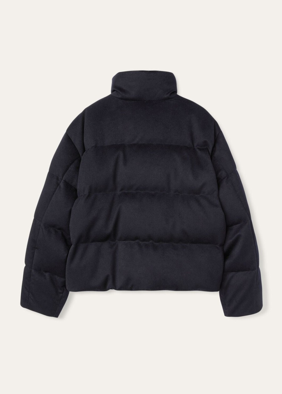 jools kasjmier donsjas marineblauw