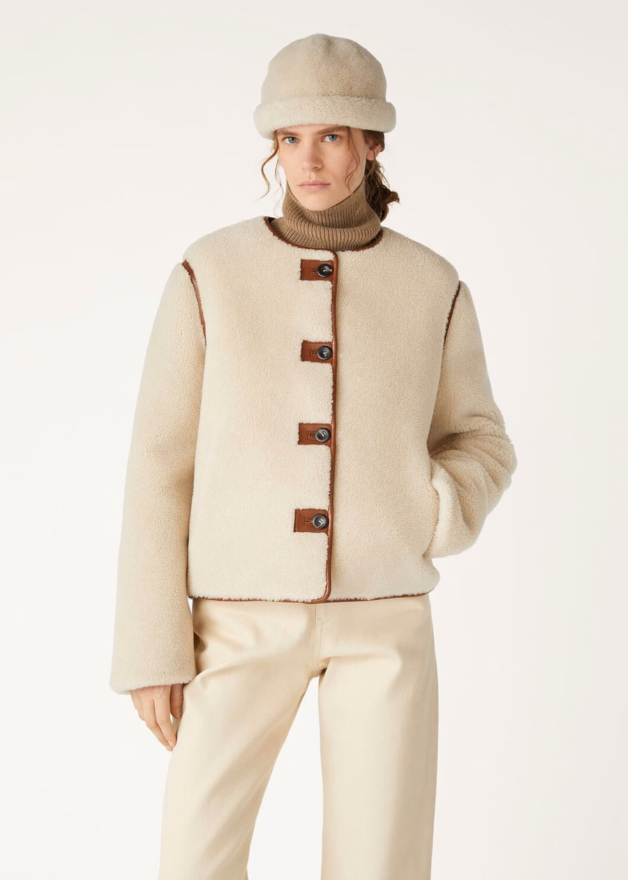 Jerry Blouson Zijde Kasjmier Oude Papyrus