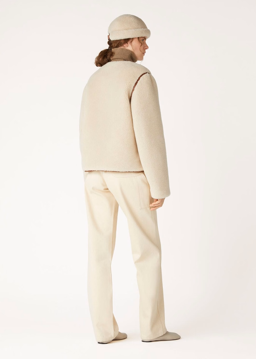Jerry Blouson Zijde Kasjmier Oude Papyrus