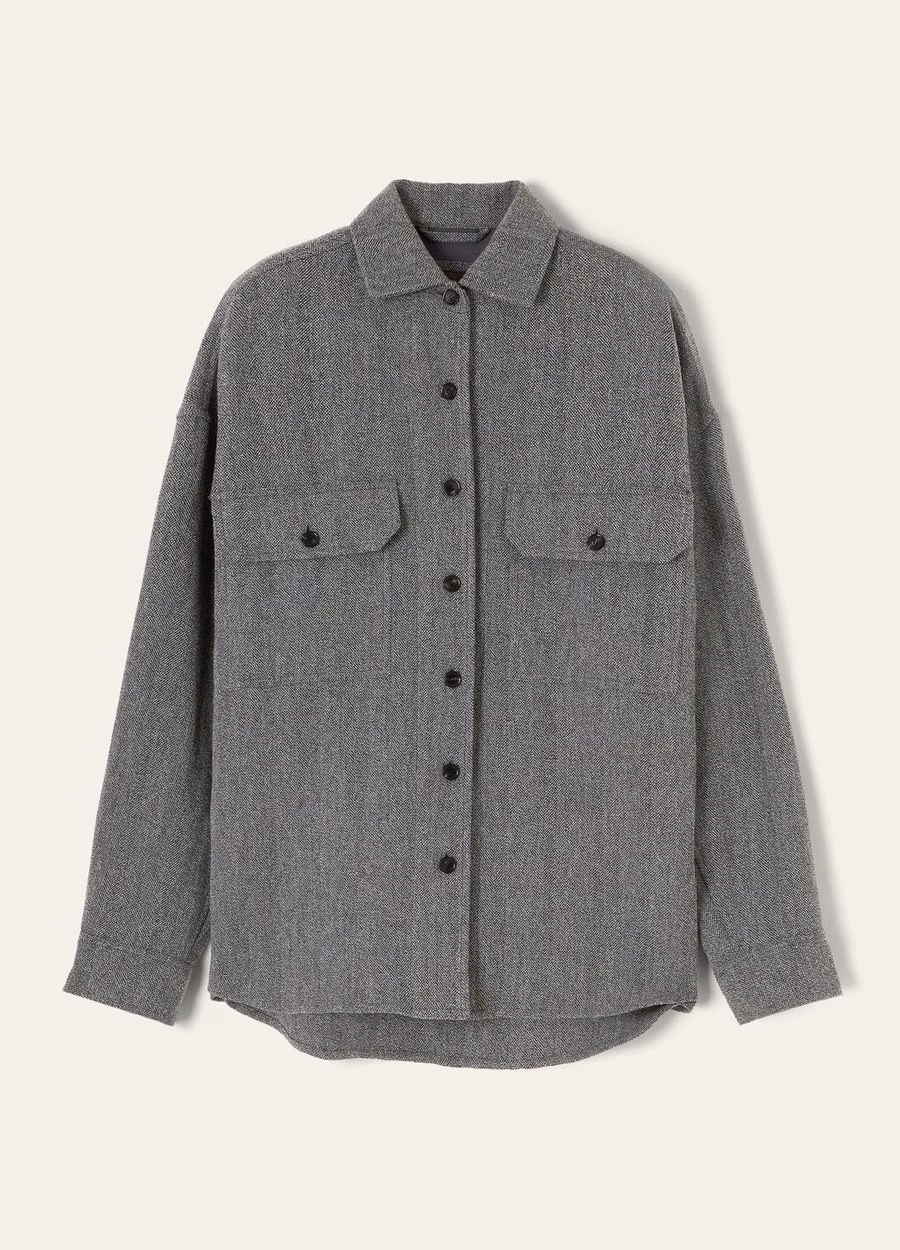 Darby overshirt van zuivere kasjmierwol in marineblauw