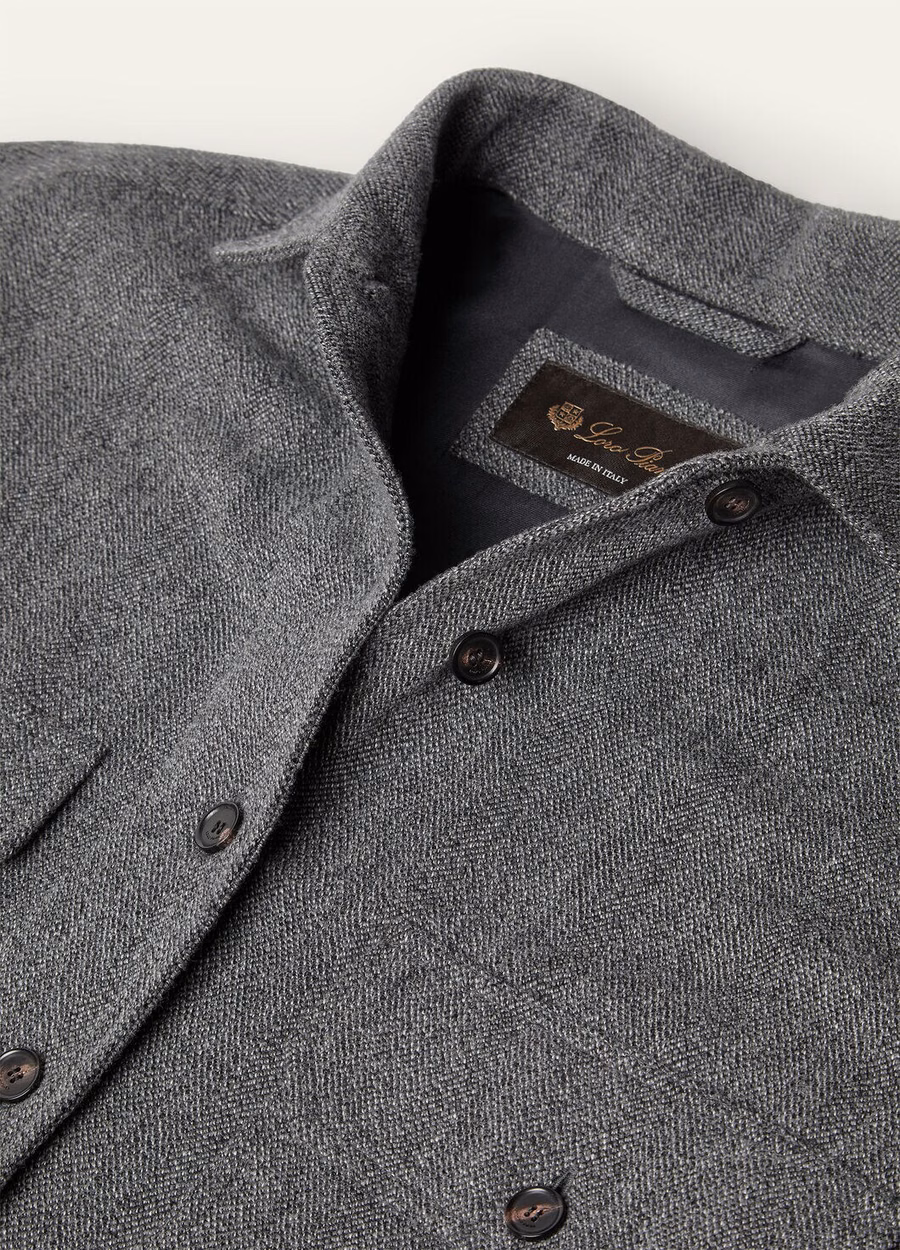 Darby overshirt van zuivere kasjmierwol in marineblauw