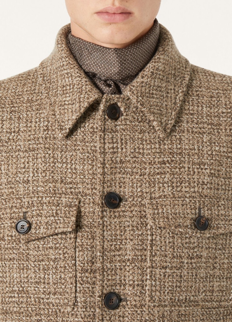 devis caban coat kasjmier - rain system bruine tweed
