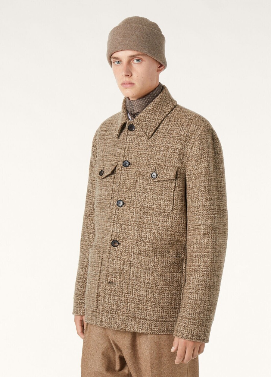 devis caban coat kasjmier - rain system bruine tweed