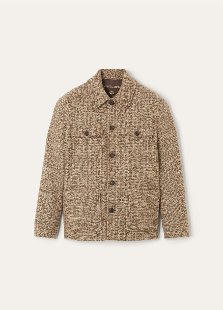 devis caban coat kasjmier - rain system bruine tweed