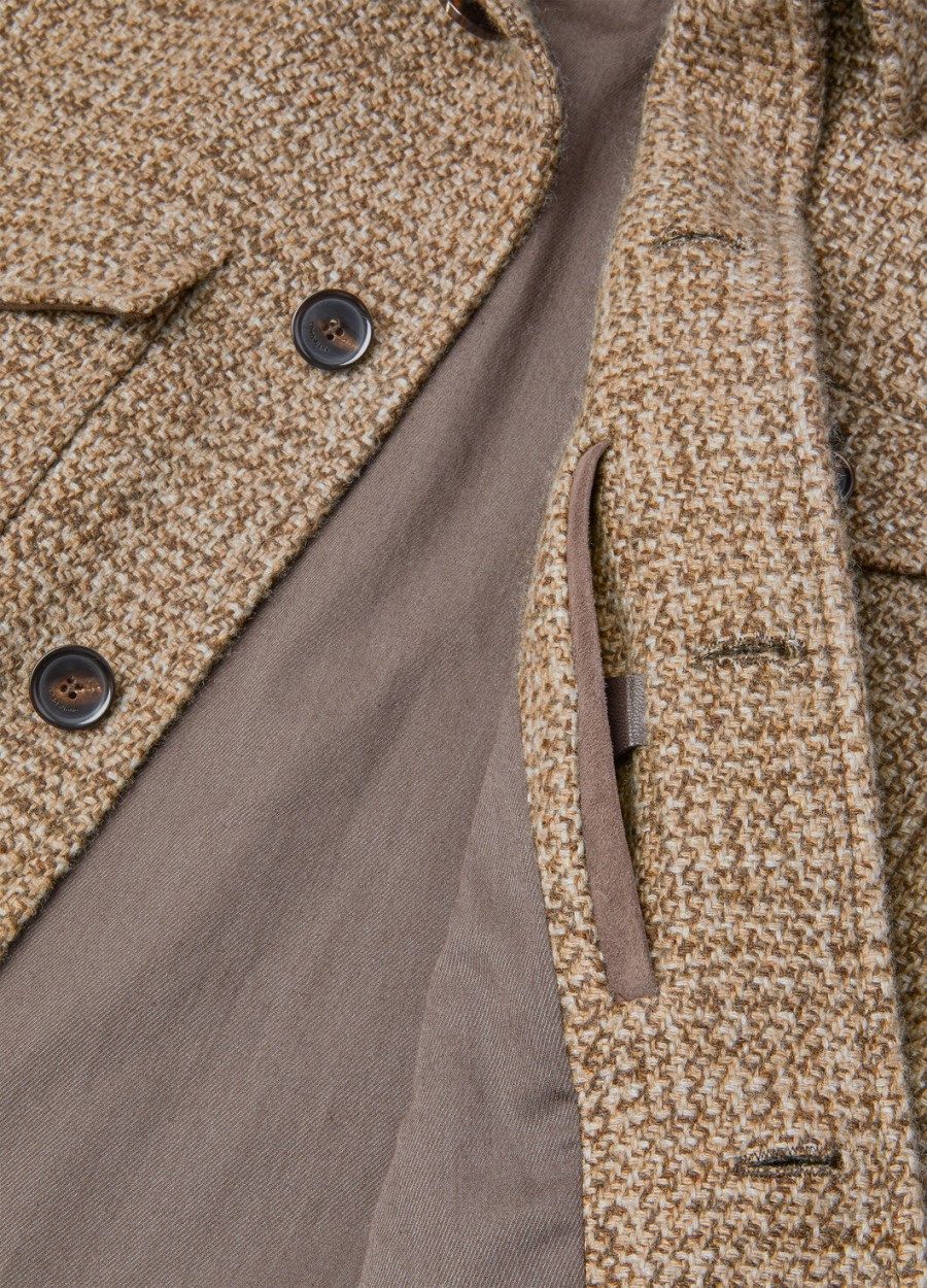 devis caban coat kasjmier - rain system bruine tweed