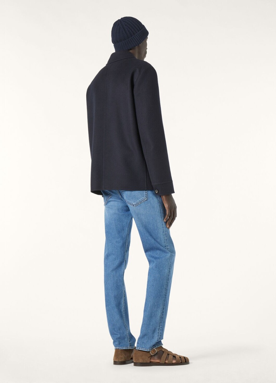 marineblauwe kasjmier peacoat