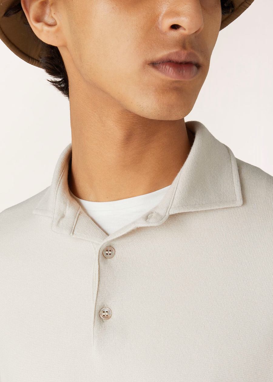Baby kasjmier polo ijsgrijs