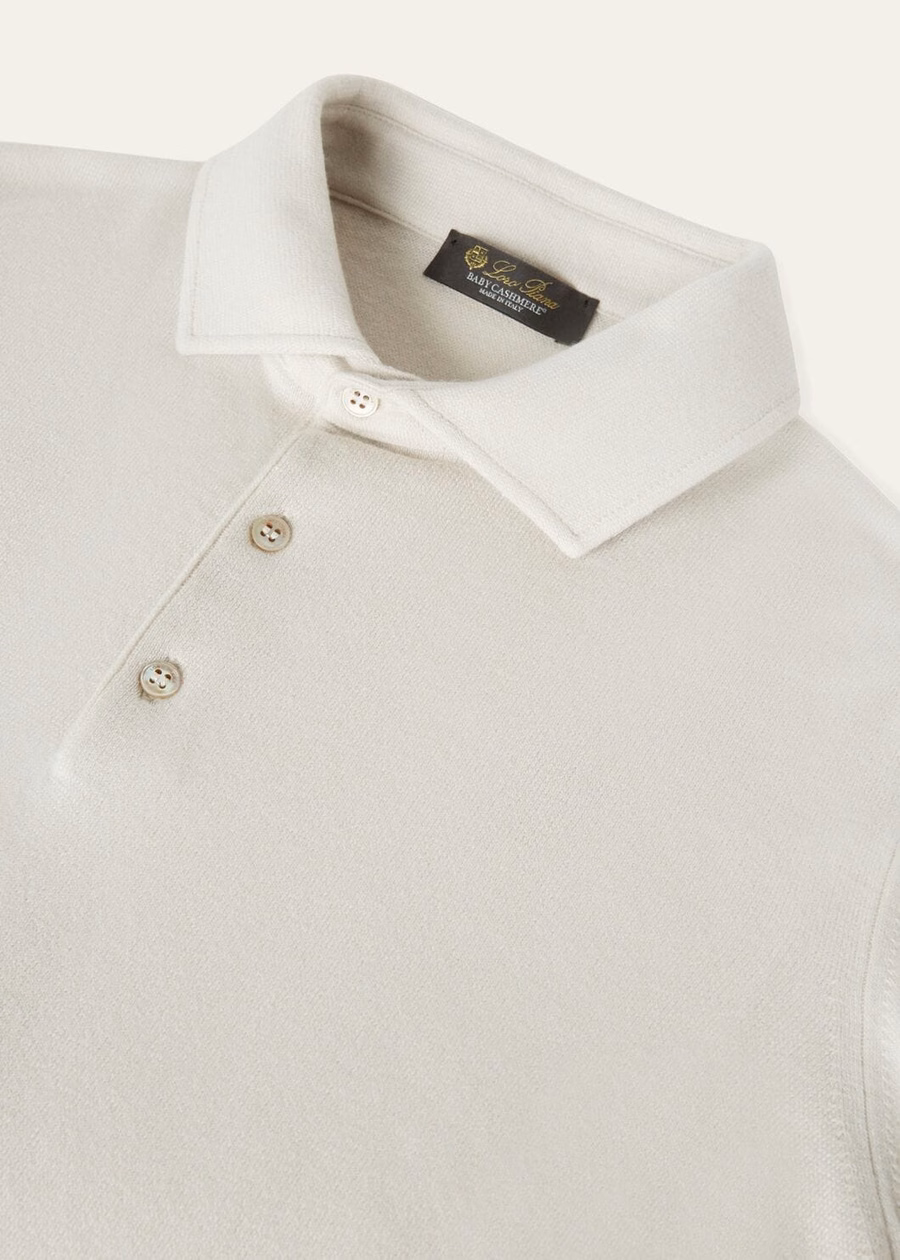 Baby kasjmier polo ijsgrijs