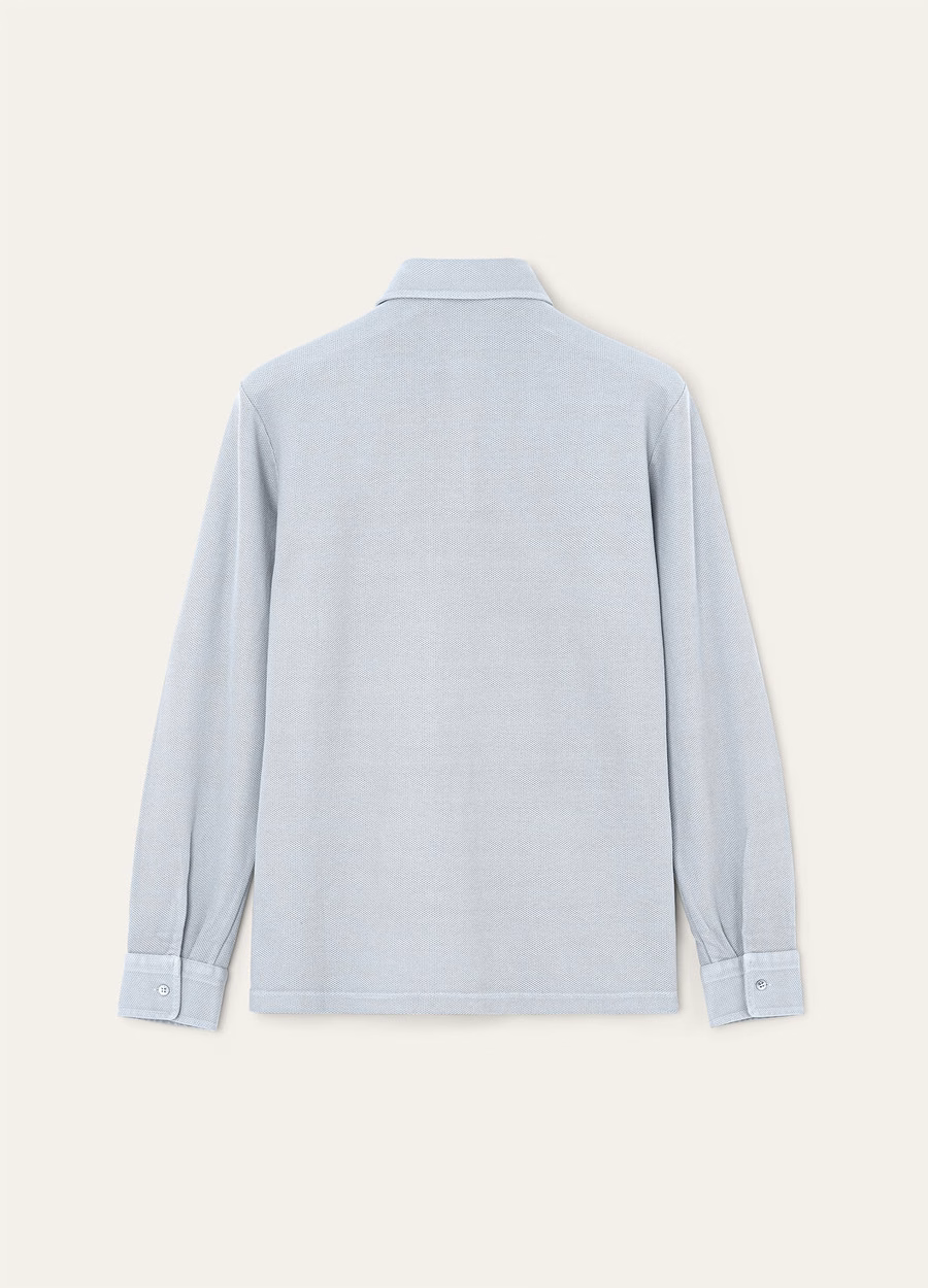 Lichtblauwe katoenen poloshirt