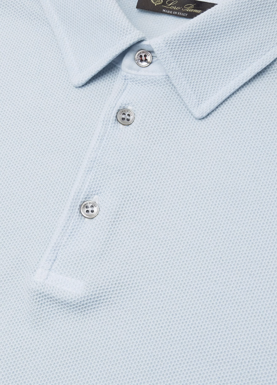 Lichtblauwe katoenen poloshirt
