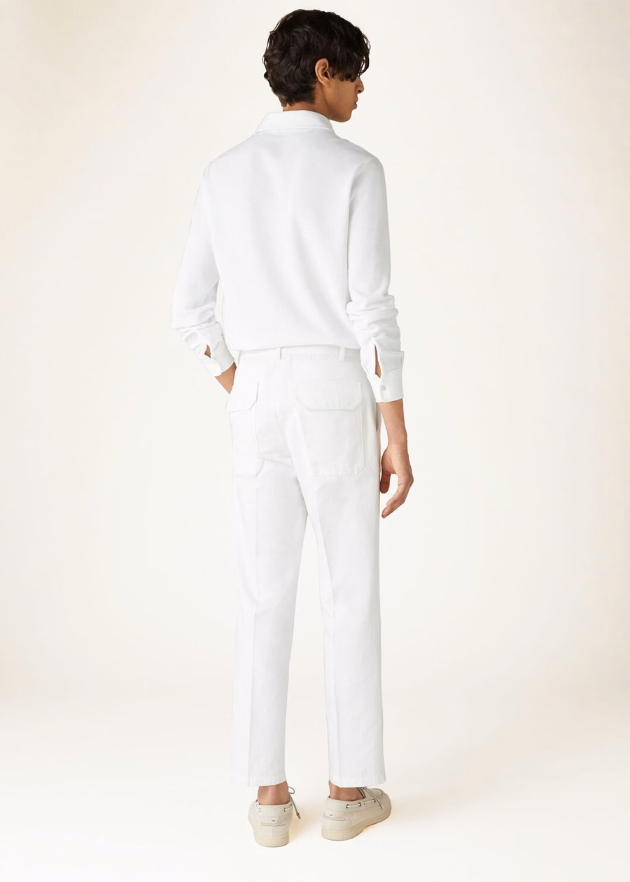 Optisch witte katoenen poloshirt
