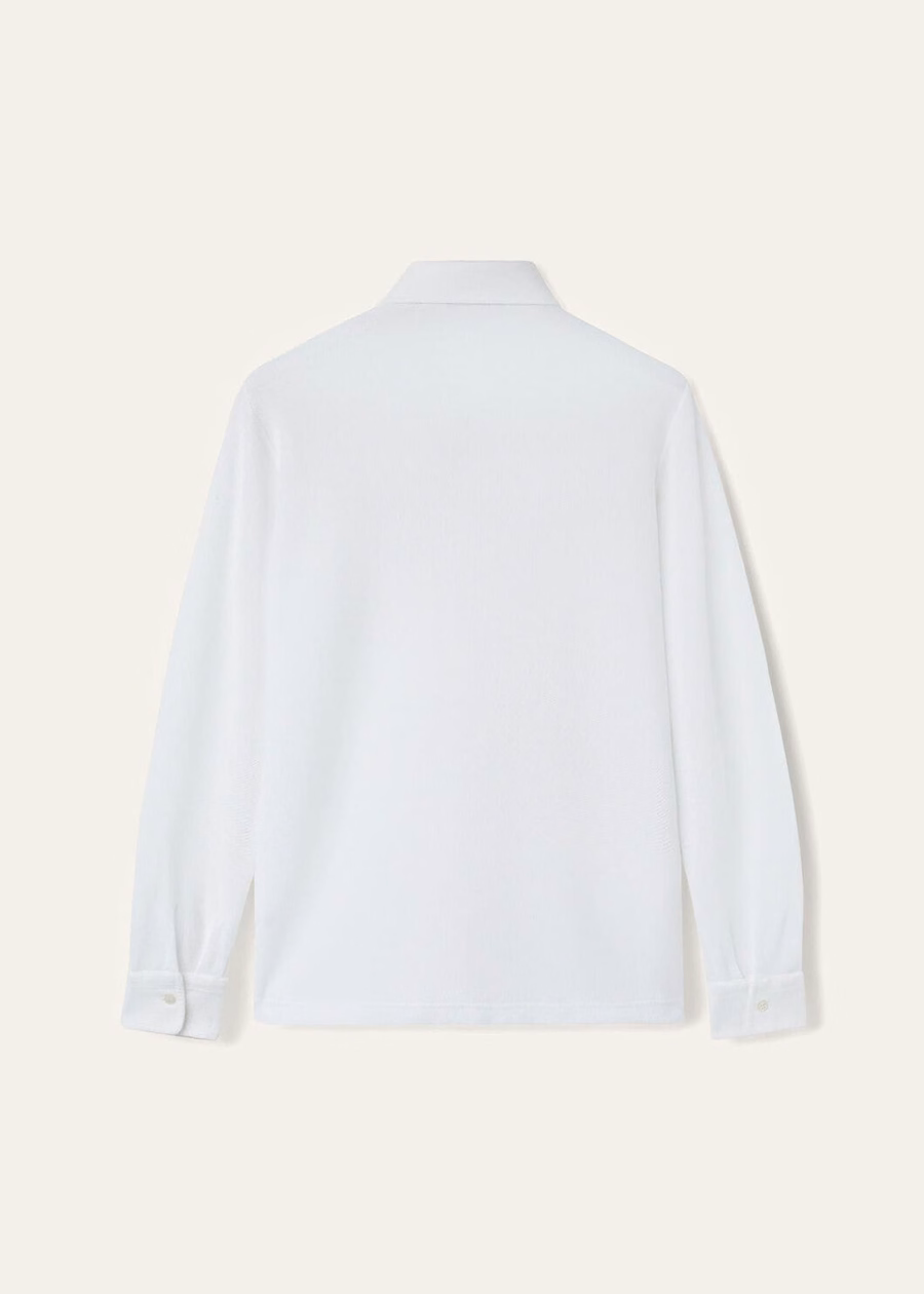 Optisch witte katoenen poloshirt