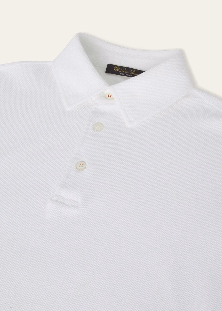 Optisch witte katoenen poloshirt