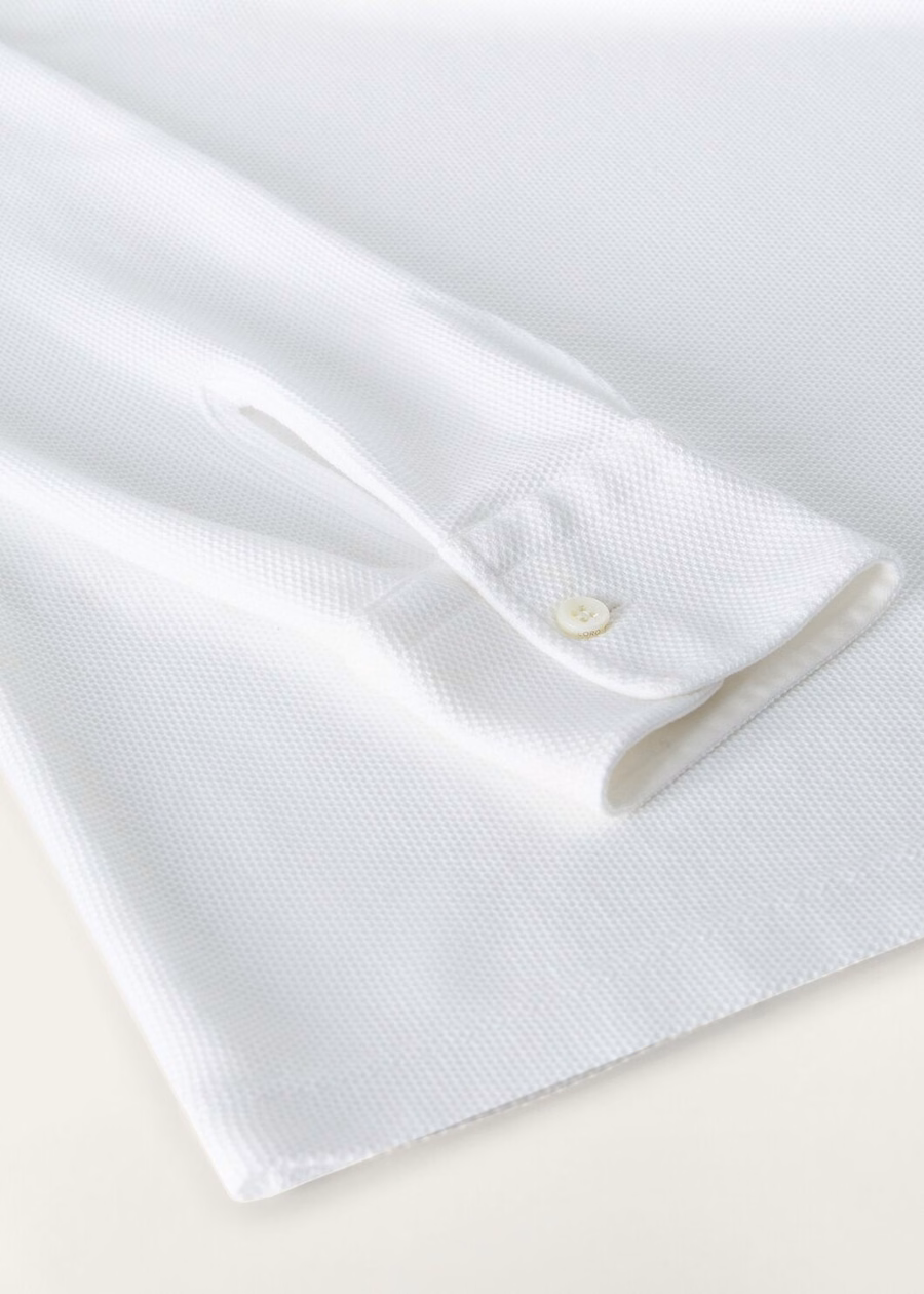 Optisch witte katoenen poloshirt