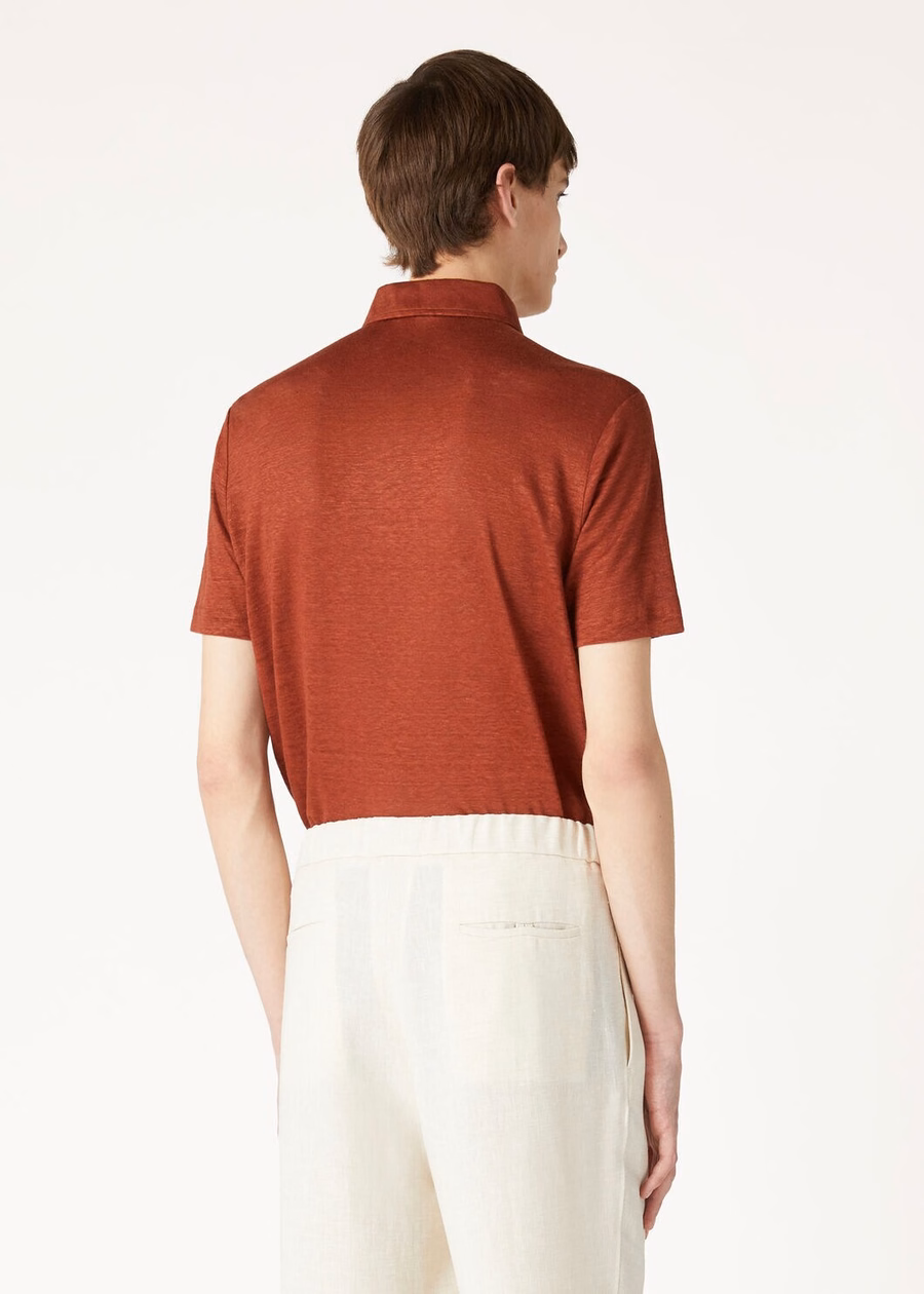 Poloshirt in donkere kurkuma