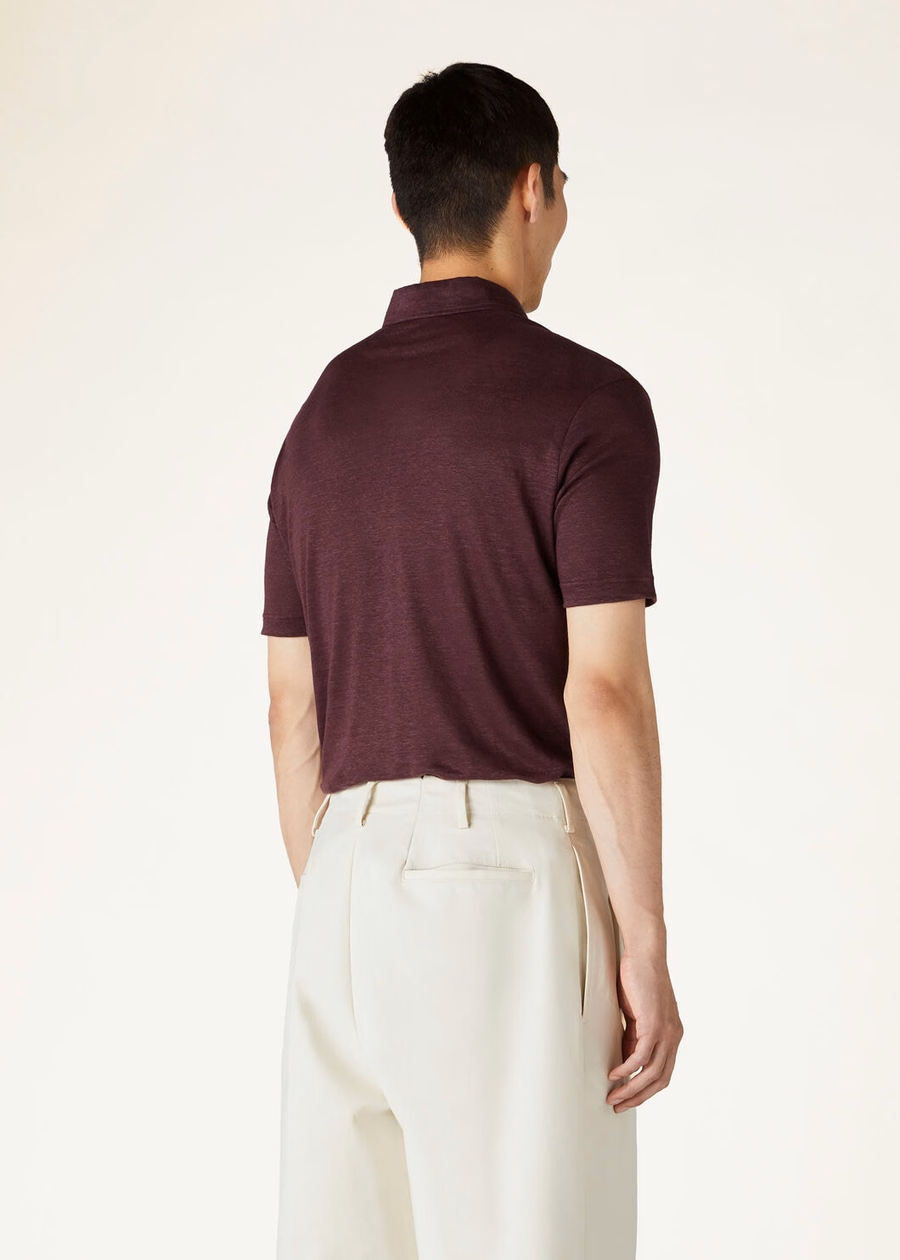 Polo T-shirt in zeer donker bordeauxrood