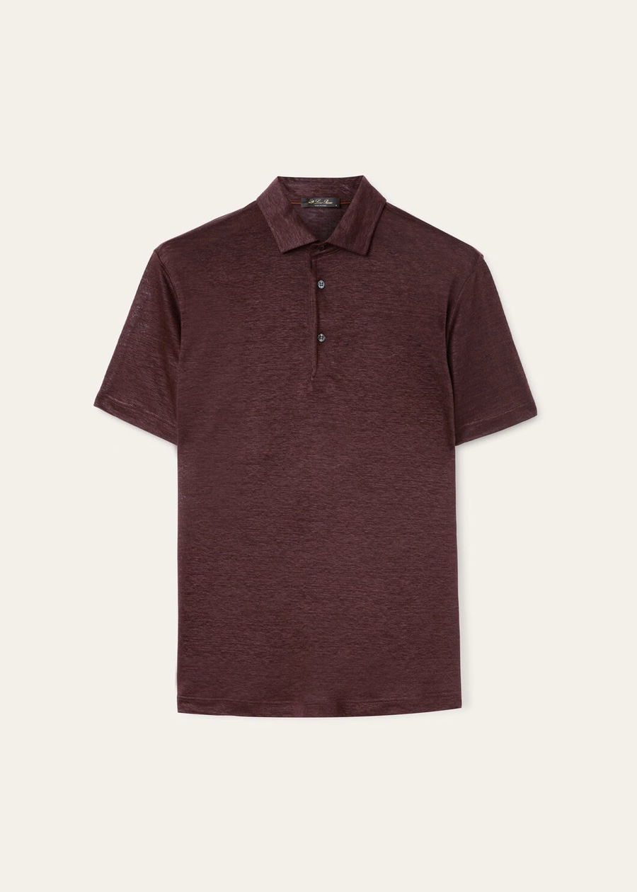 Polo T-shirt in zeer donker bordeauxrood