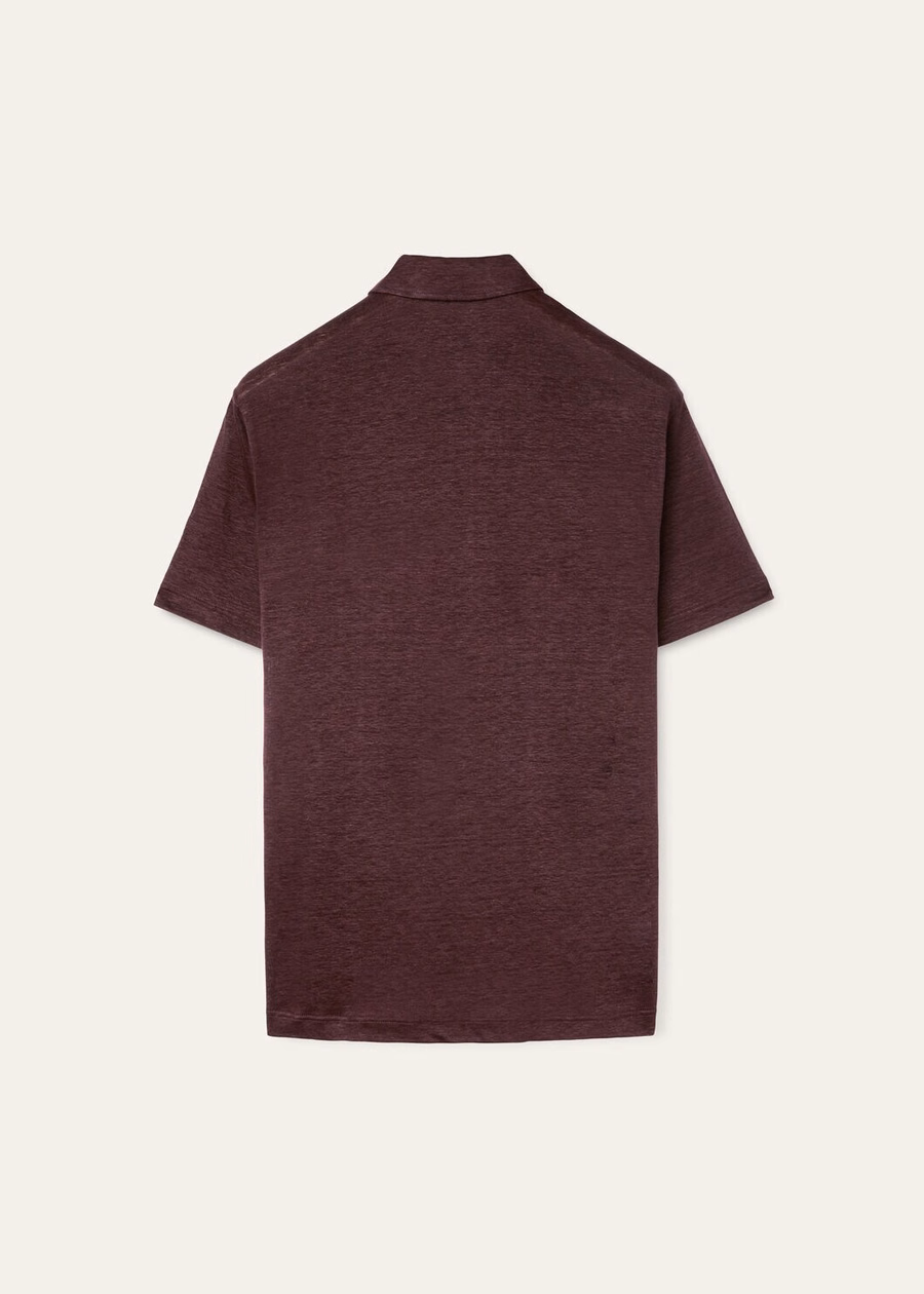 Polo T-shirt in zeer donker bordeauxrood
