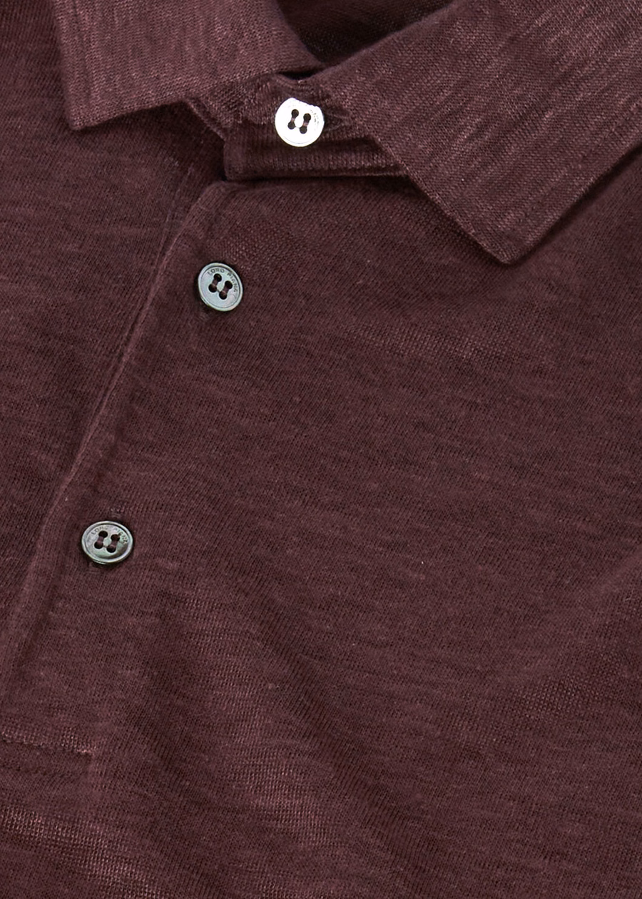 Polo T-shirt in zeer donker bordeauxrood