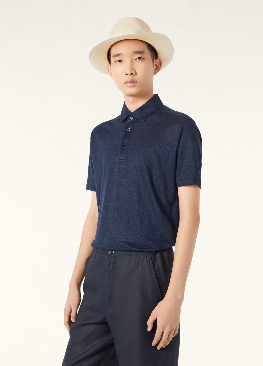Marineblauwe poloshirt