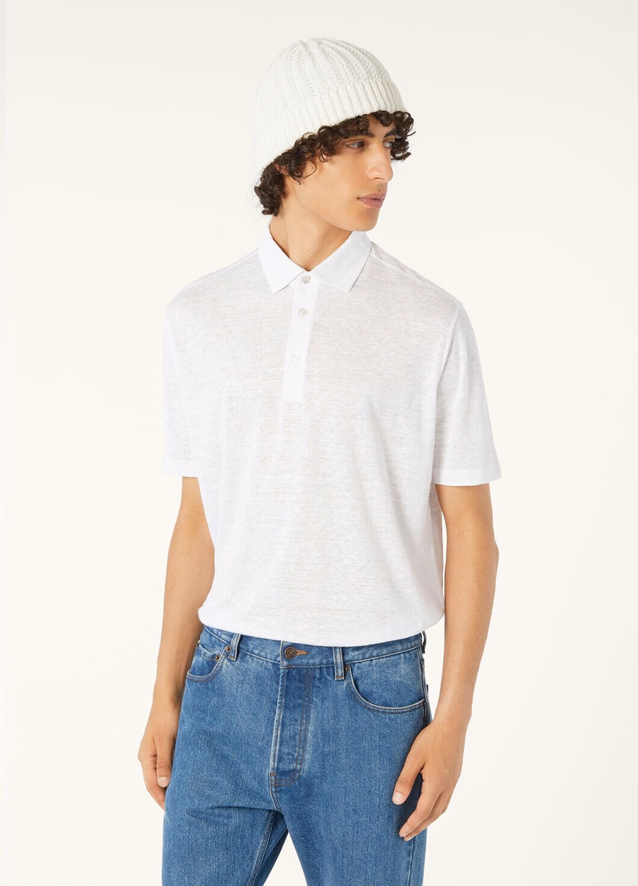 Poloshirt in optisch wit