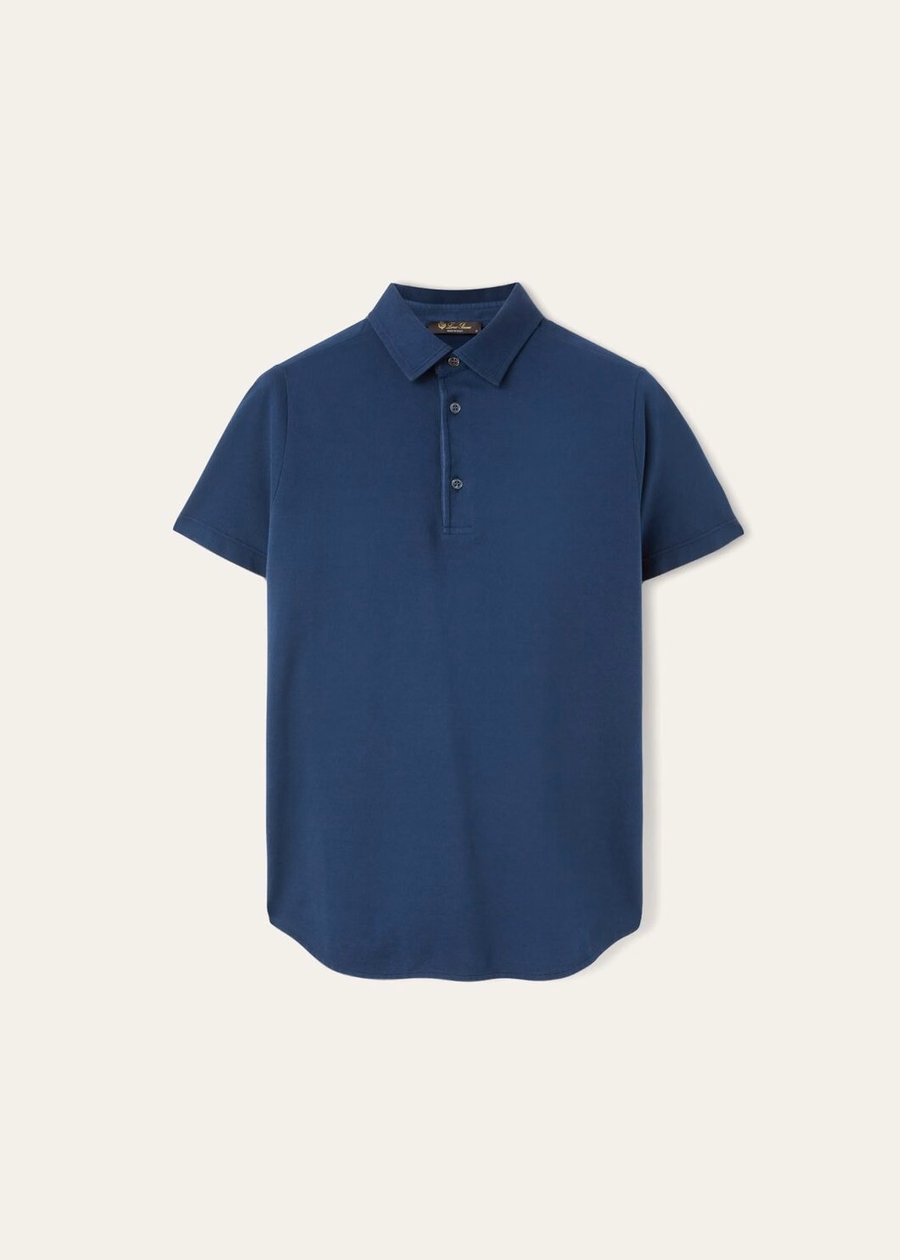 Polo shirt van geverfd katoen met Eclipse-print