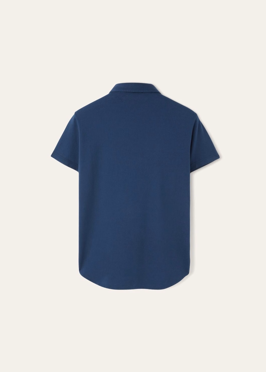 Polo shirt van geverfd katoen met Eclipse-print