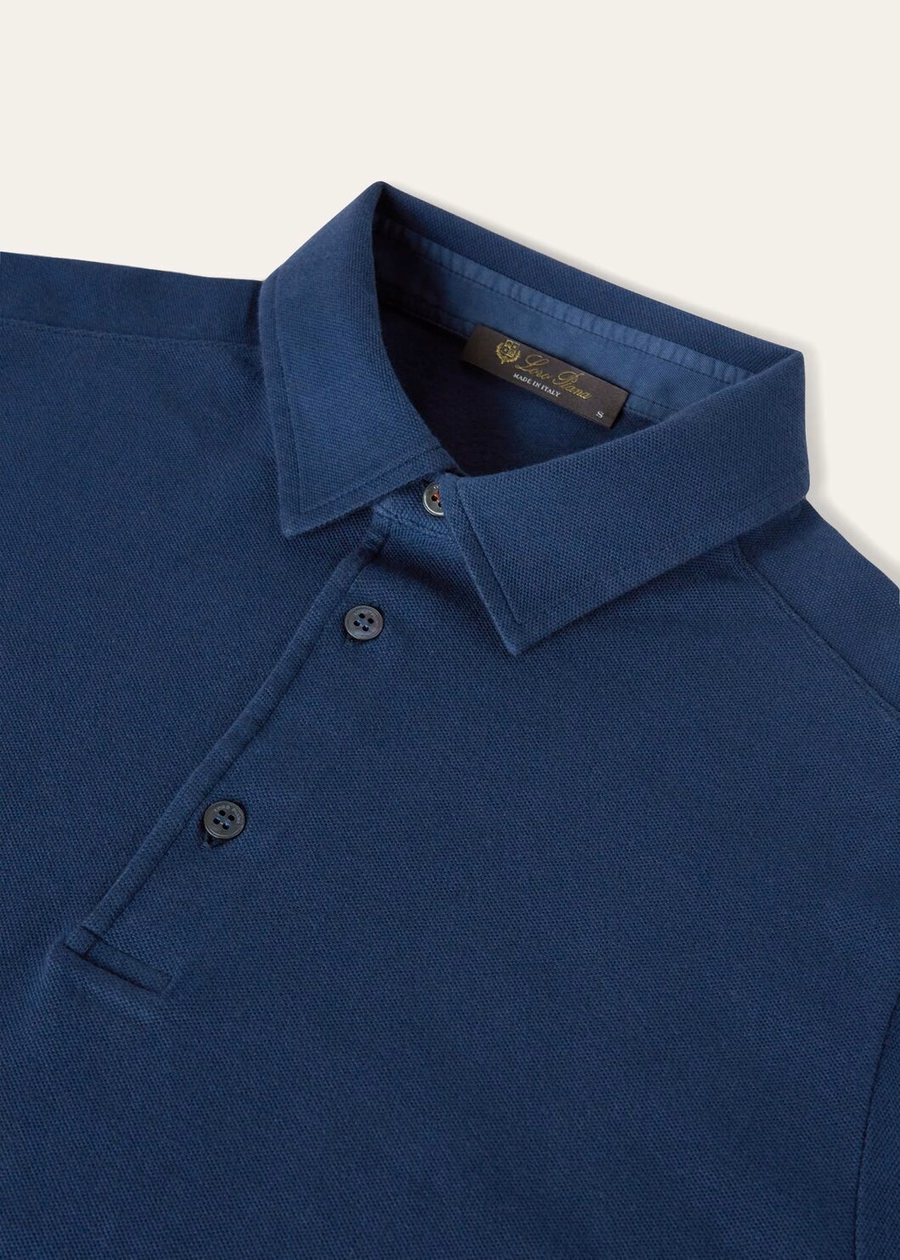 Polo shirt van geverfd katoen met Eclipse-print